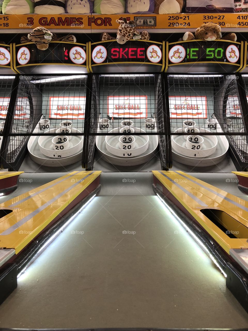 Skee-Ball game in arcade