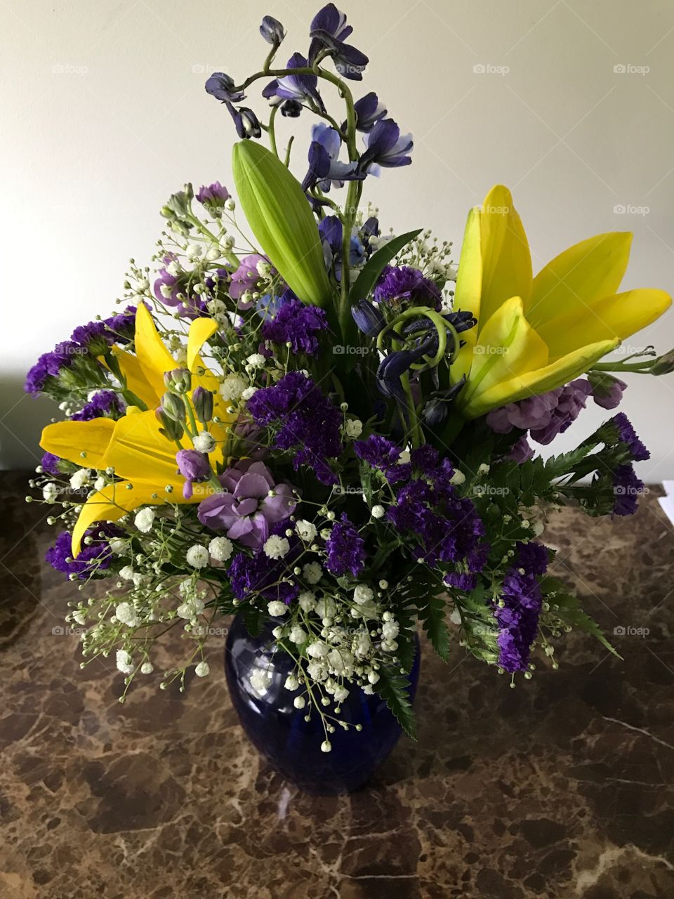 Yellow Lillies & Purple Flare