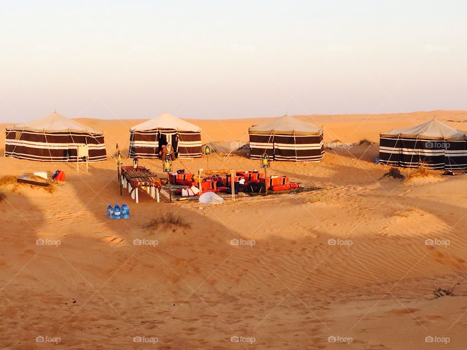The Arabian desert. Camping somewhere in the Al-Sharqiyah Sands