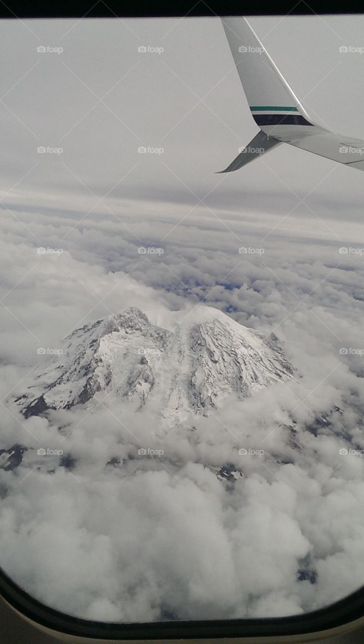 Mt. Rainer. view from the plane