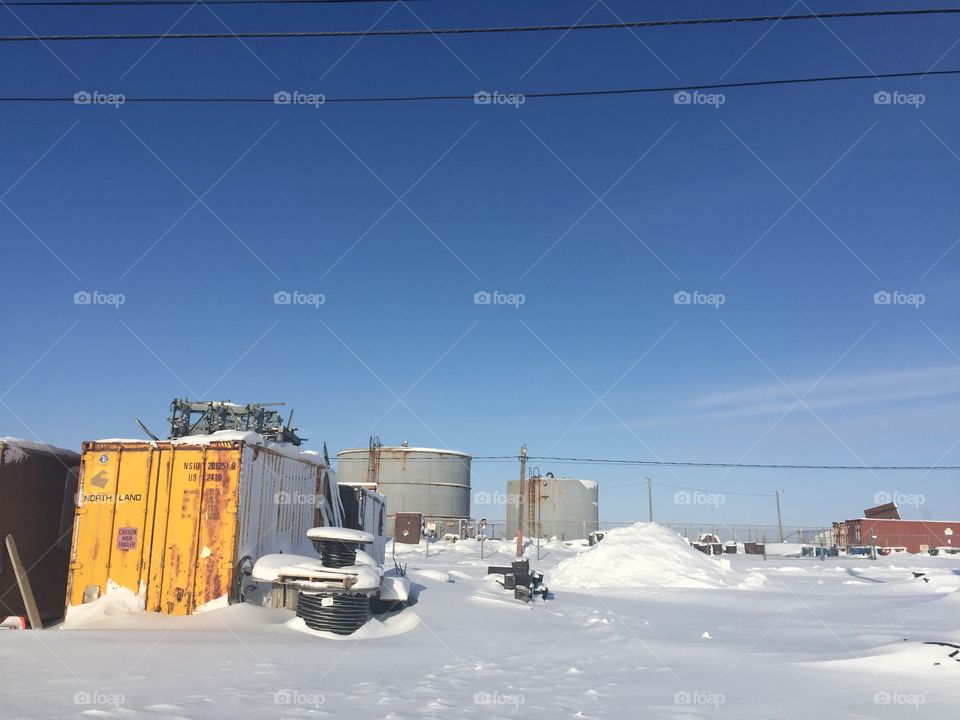 Snow, Winter, No Person, Container, Truck