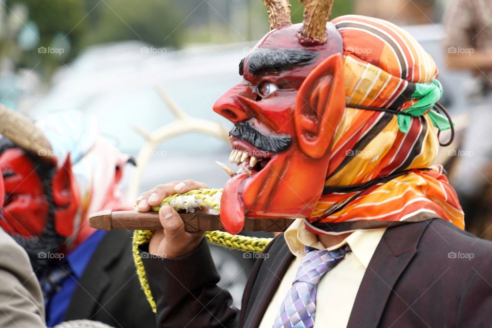 Devil Mask In Mexican Folk Parade