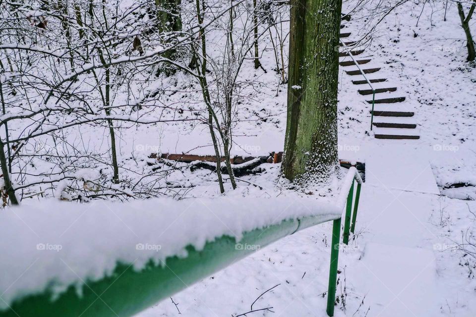 stairs in the snow