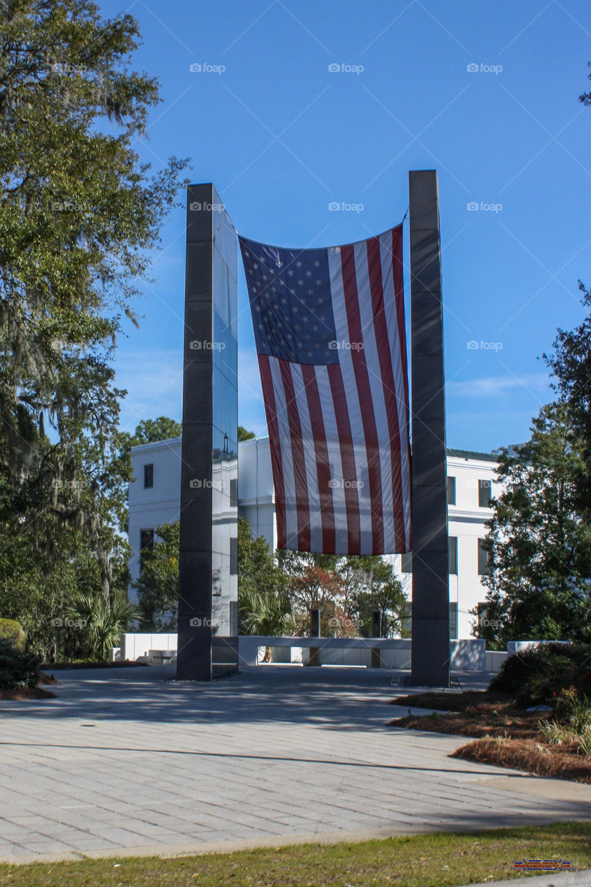 US Flag On  Sunny Day