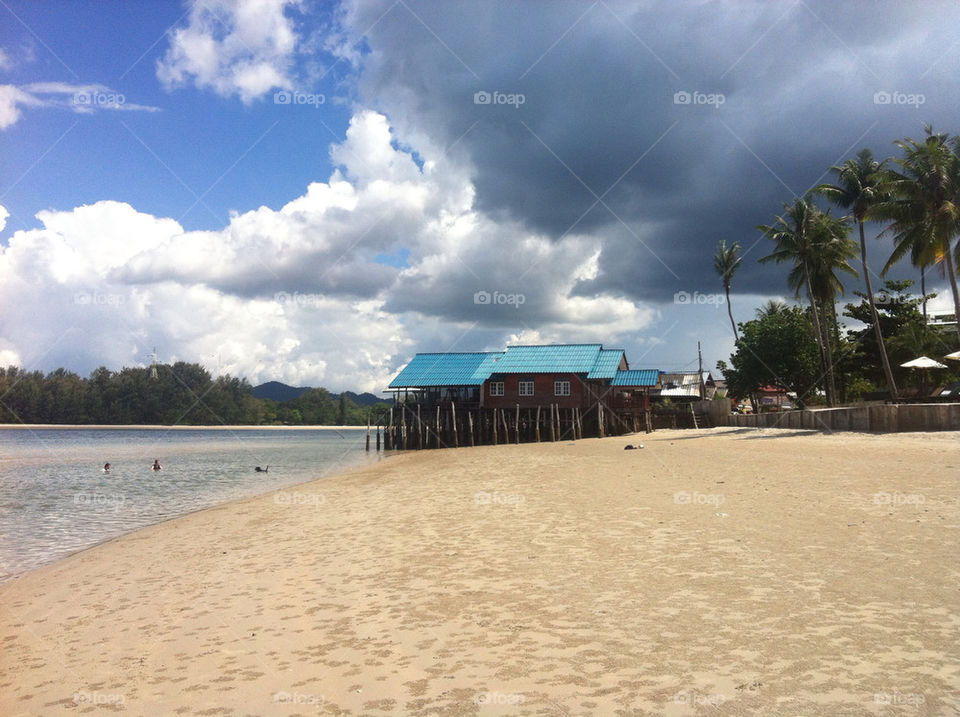 beach sky water house by istvan.jakob