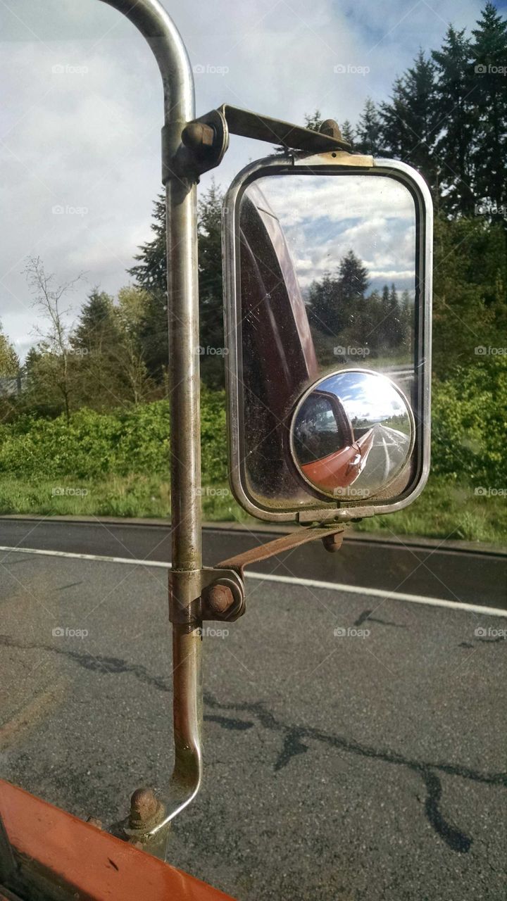 road in the mirror