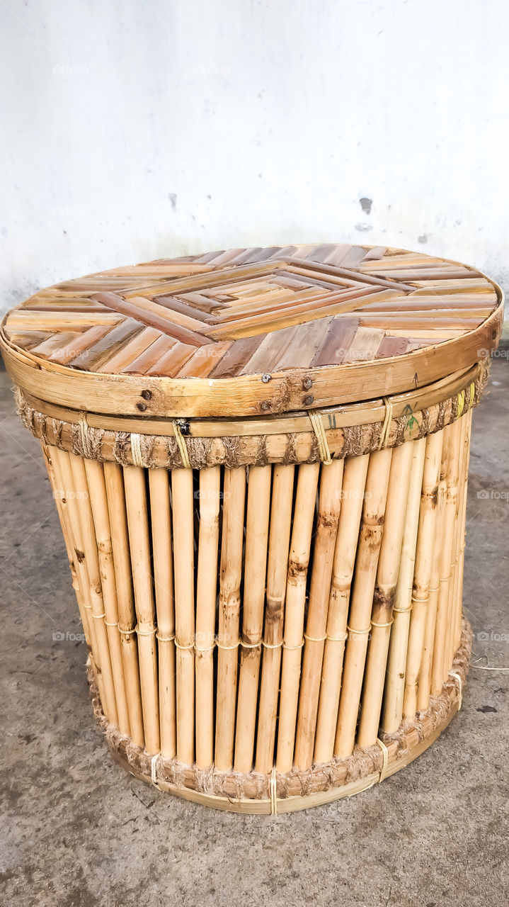 A bamboo and grass made handmade  chair