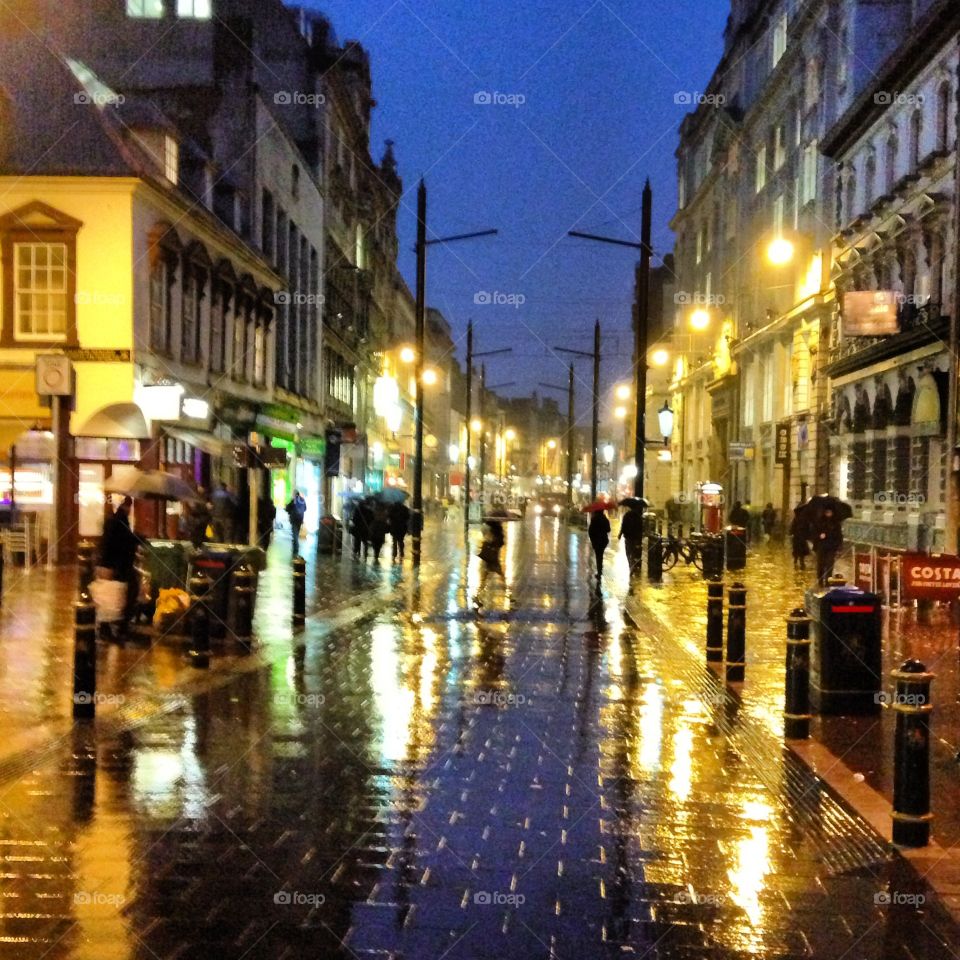 Rainy night in Cardiff 