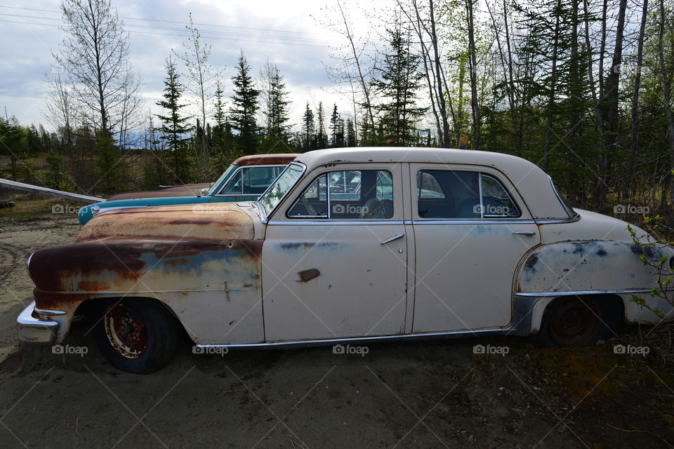 old rusty vintage car