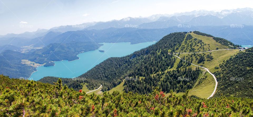 Panorama of lake walchensee