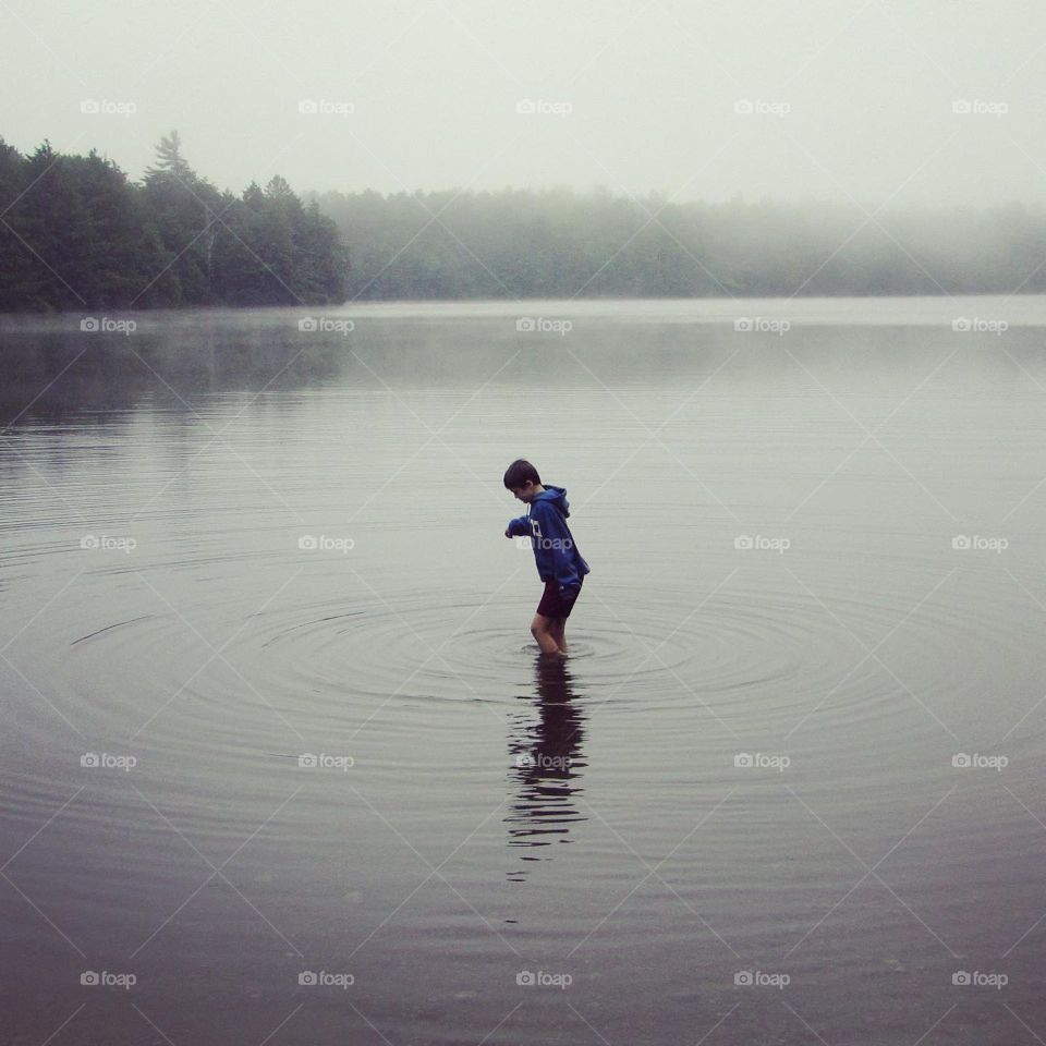 Dancing in a lake in a tropical storm 