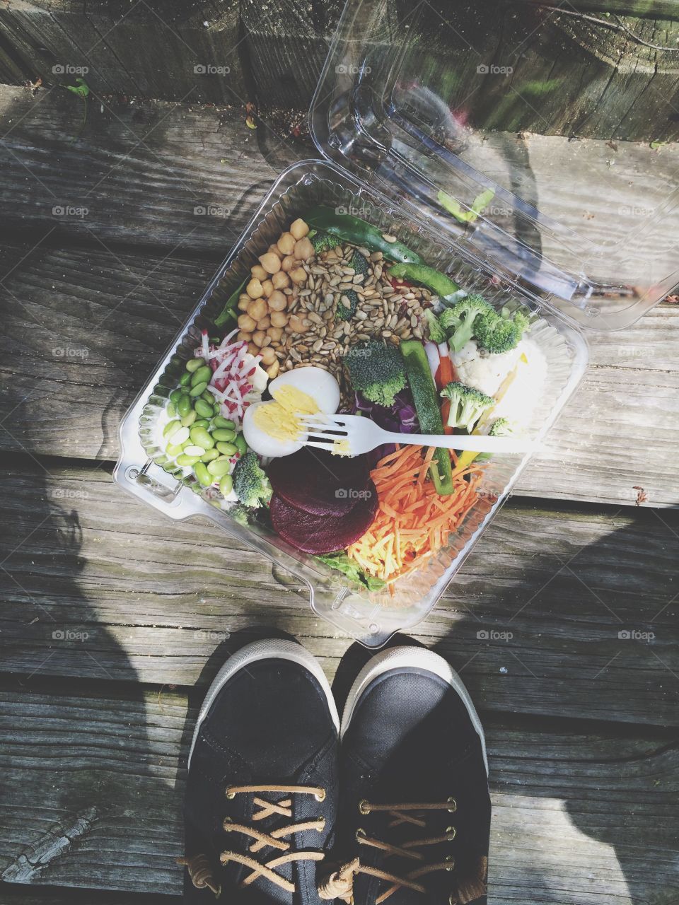 High angle view of salad