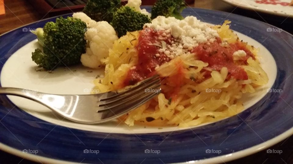 spaghetti squash. yummy meal i made