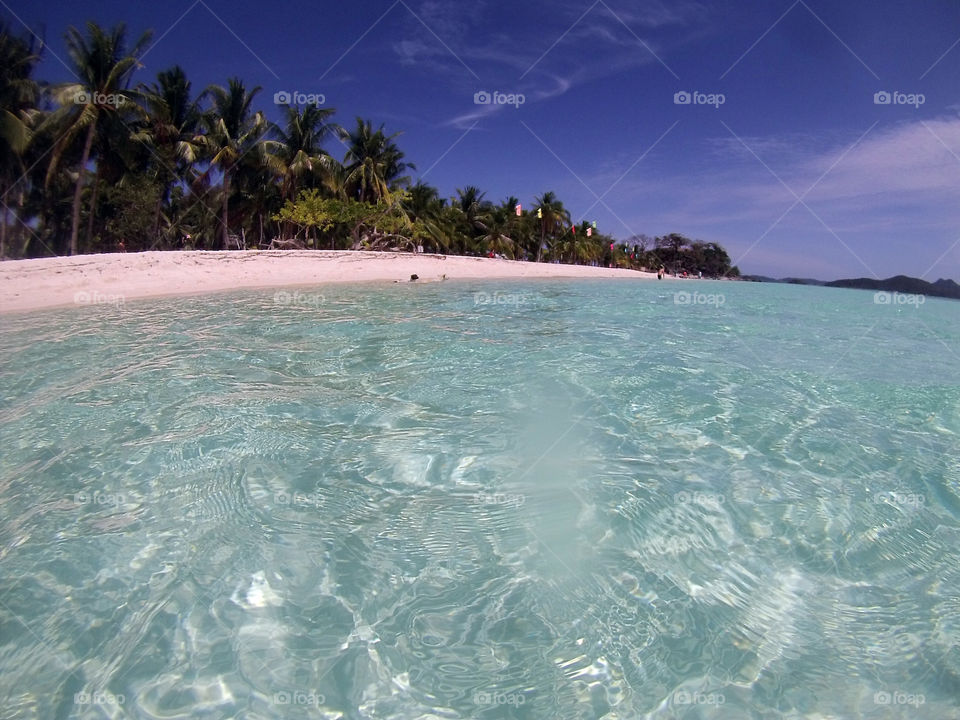 one of Coron's white beach island