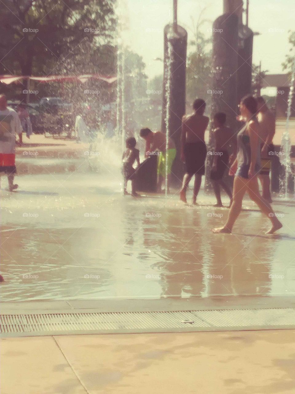 people having fun at water splash park