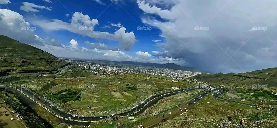 Glory be to God, the magnificent and picturesque view and the natural green trees are a view that is nothing more wonderful than it