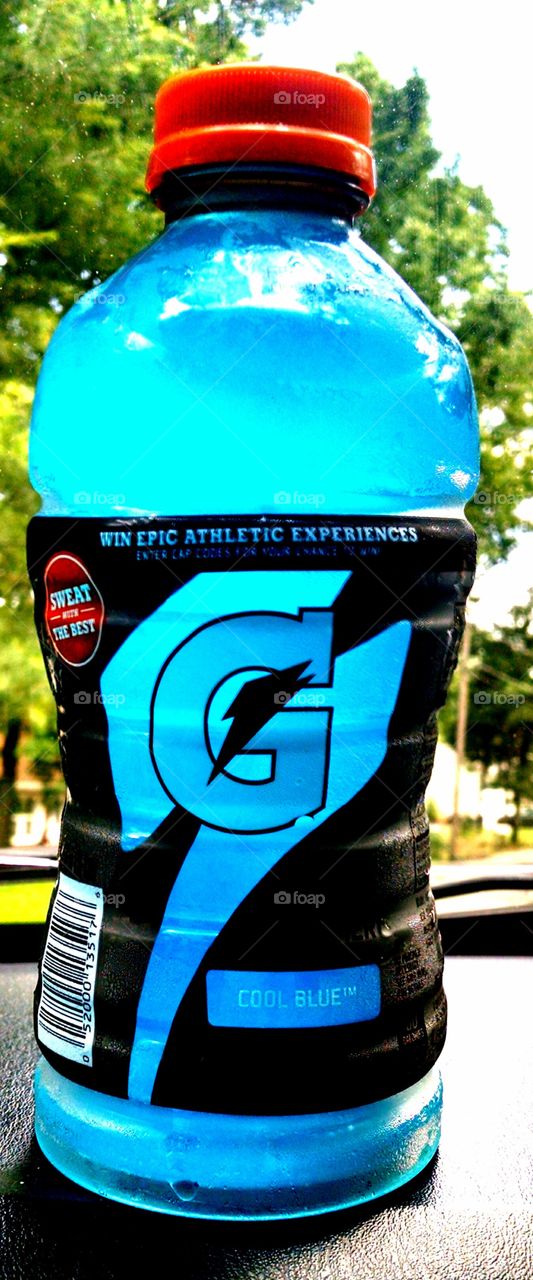 Gatorade in the sun. cooling off with a nice Gatorade