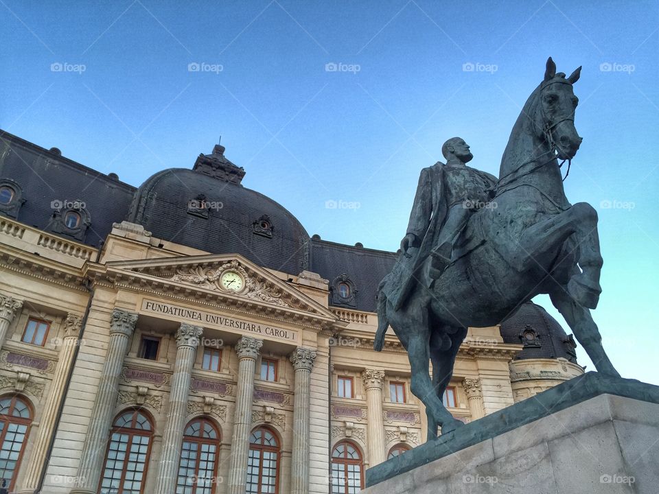 King Carol I monument. Equestrian monument of King Carol I, Bucharest, Romania