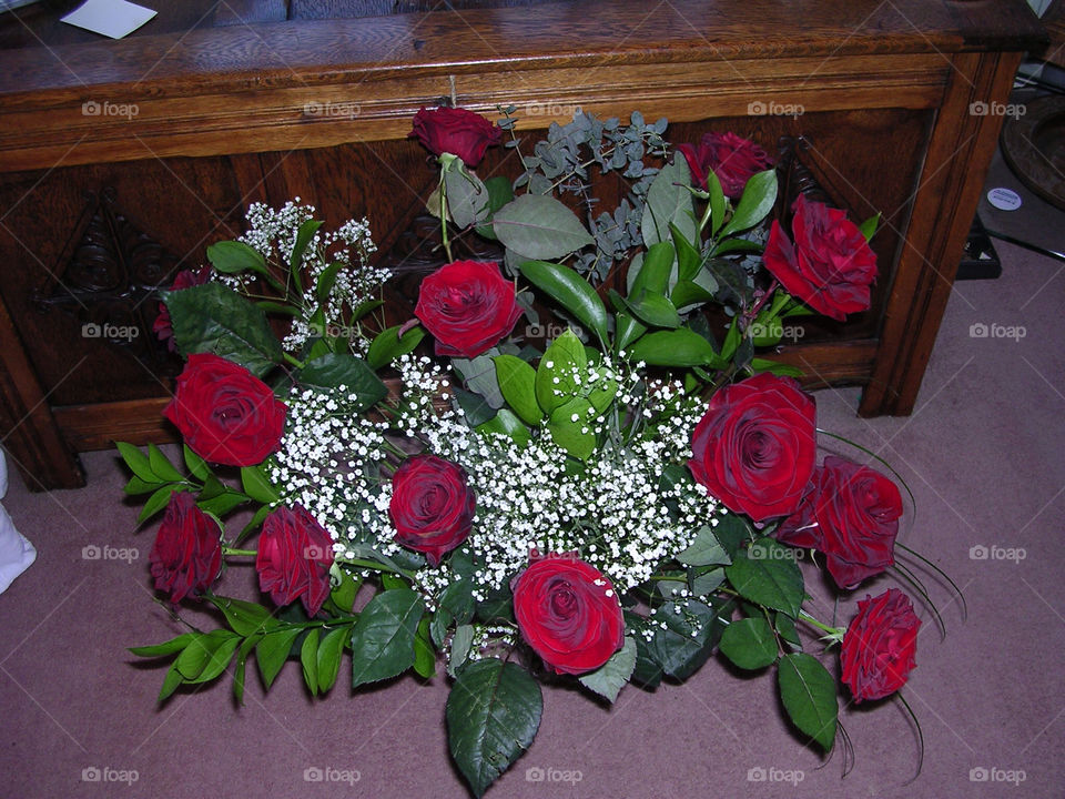 Red rose display