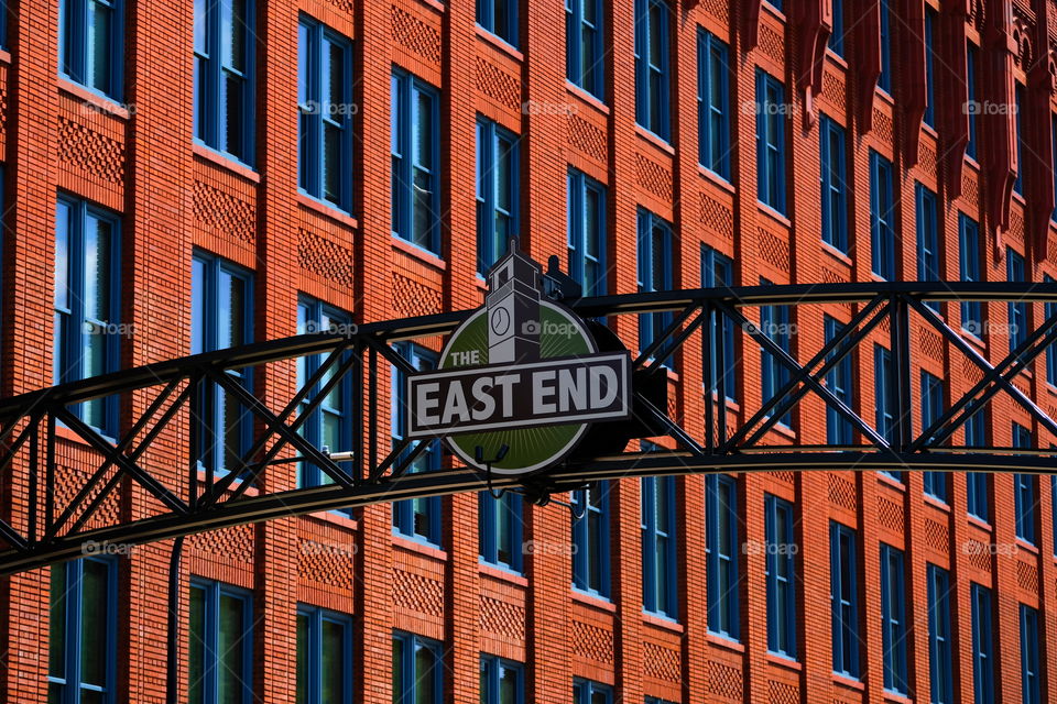 Goodyear building behind the east end sign