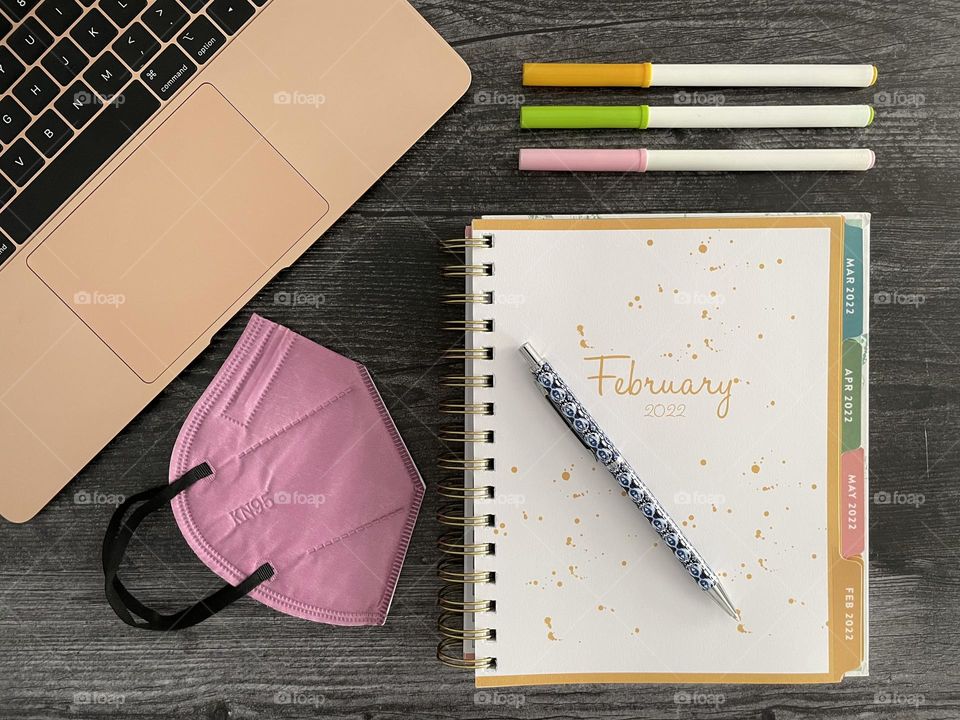 2022 monthly planner, desktop view ready for February 