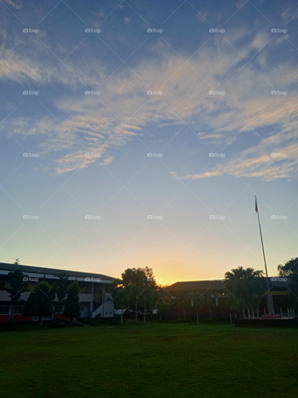 School's sunset