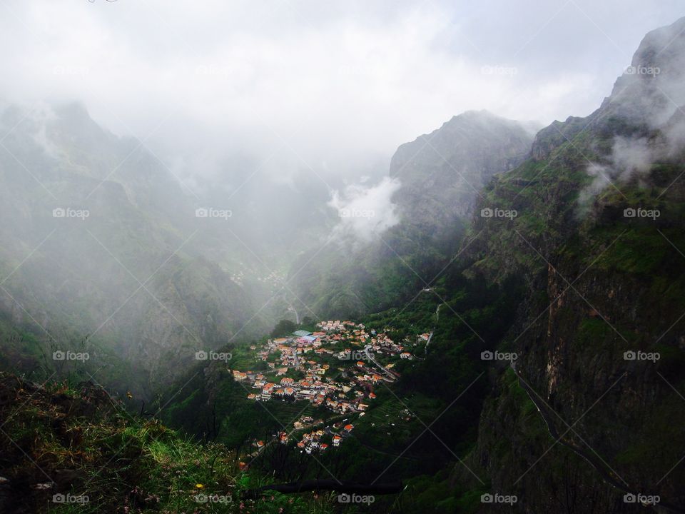 High angle view of madeira island