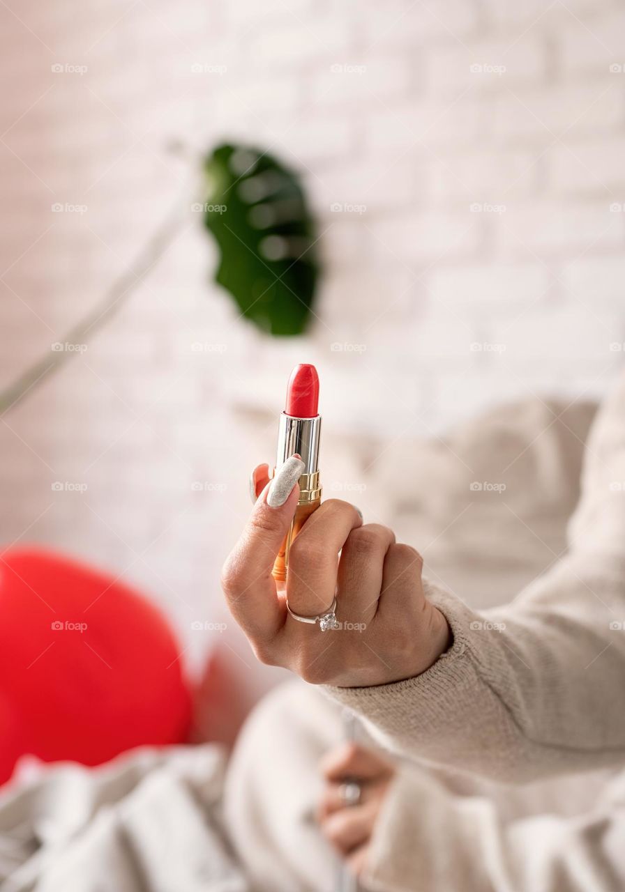 woman with beautiful manicure