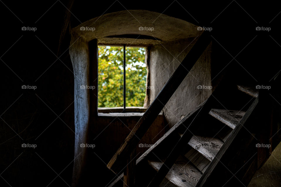 darkroom and light in the window