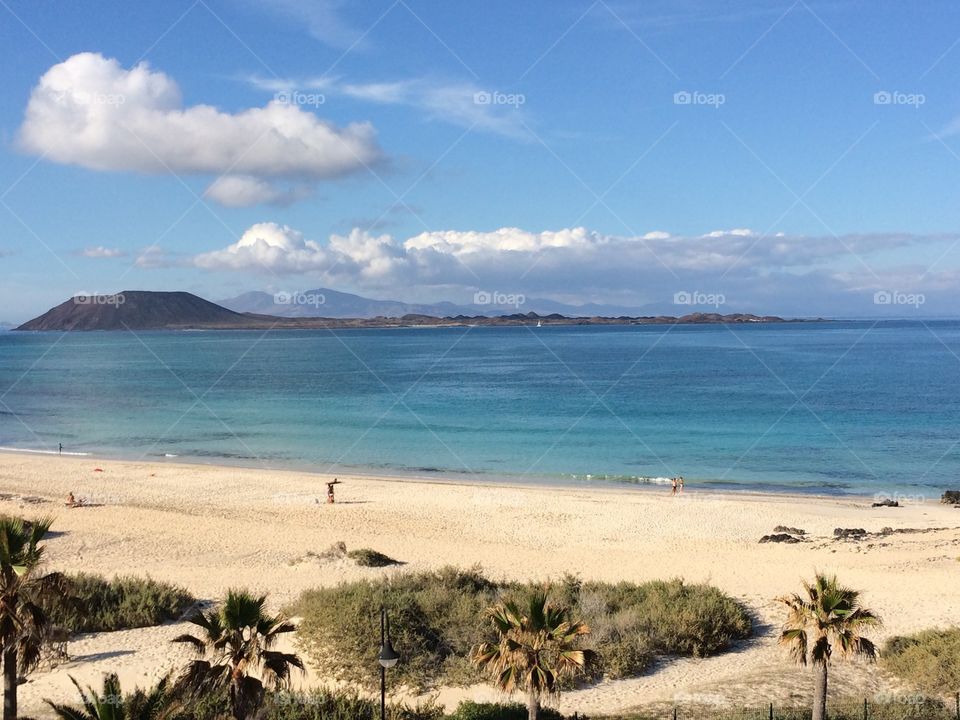 Corralego on Fuerteventura's northern coast in the corner of the island which is renowned for its dazzling natural beauty flanked by sand dunes and mountains. 