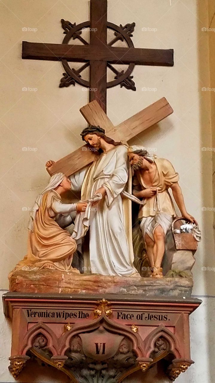 Sculpture of Jesus with Veronica in Loretto Chapel, Santa Fe, New Mexico