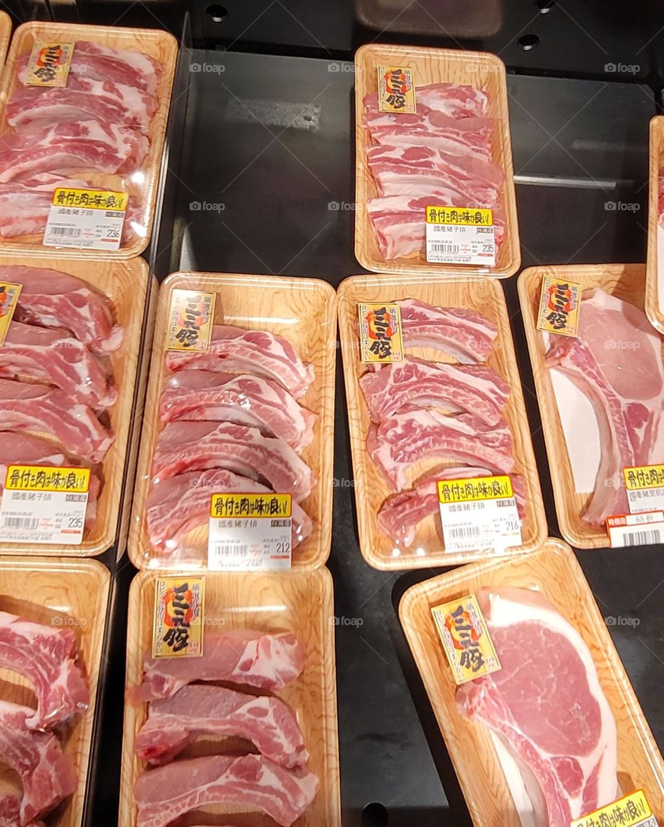 Pork in supermarket