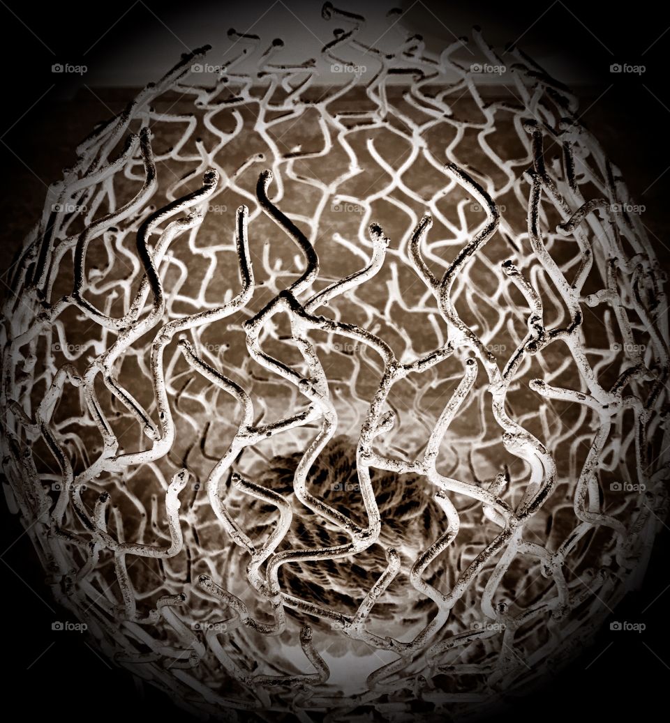 rope embrace in sphere branch vase