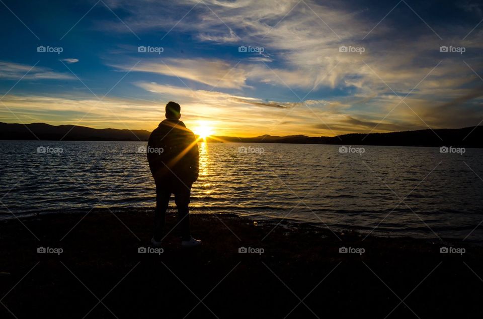 Sunset at lake