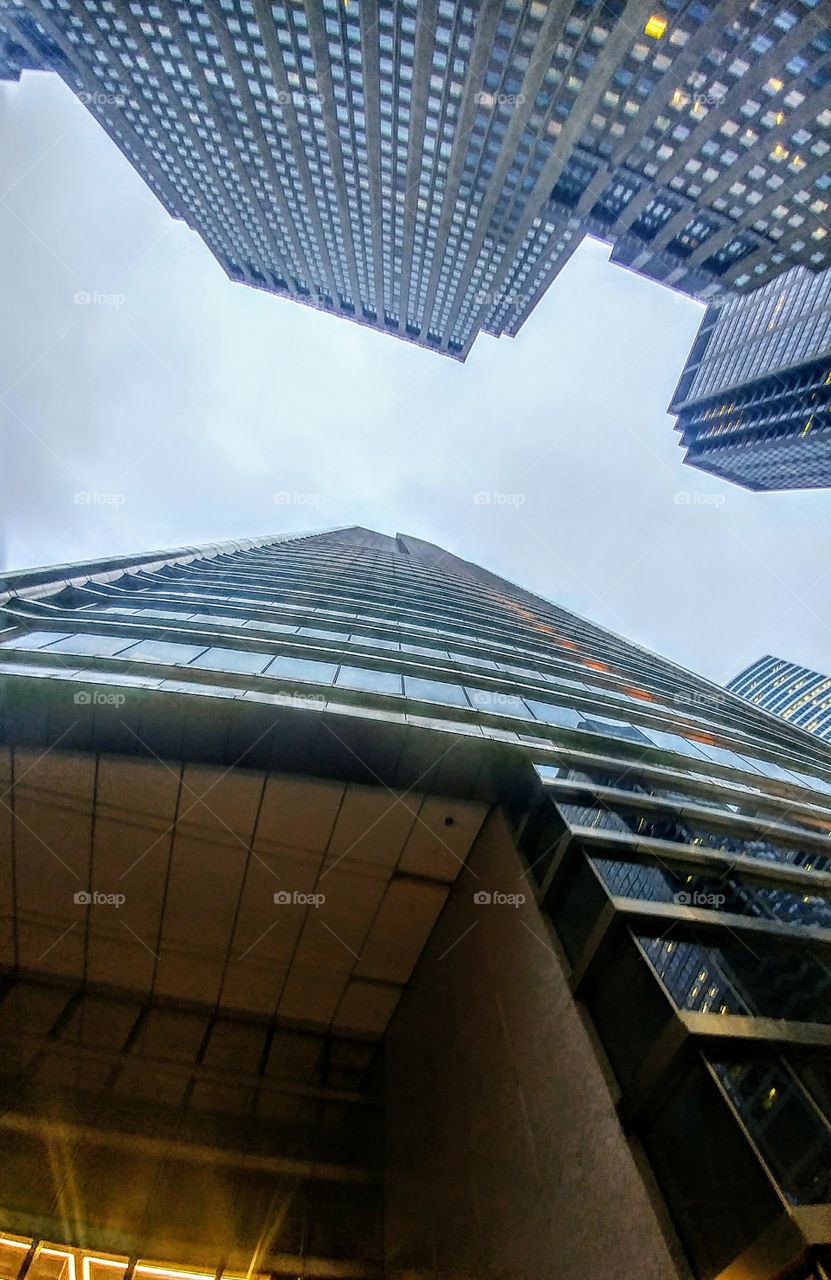 Between the buildings