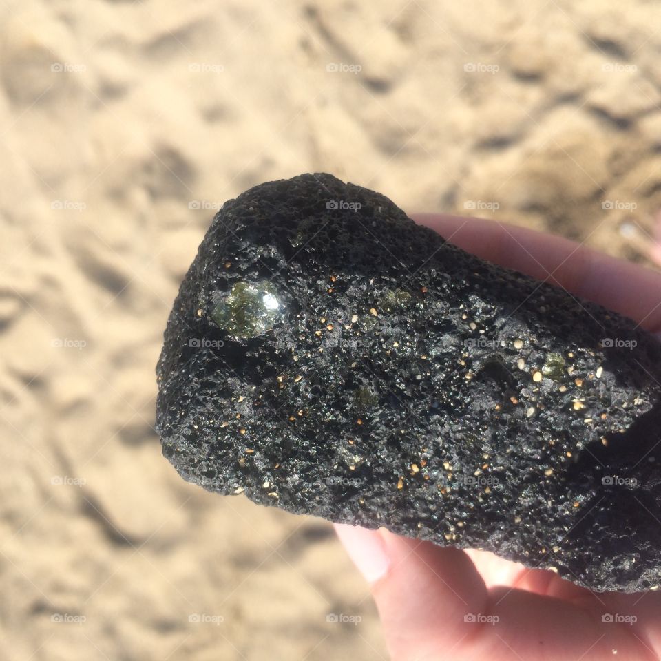 Large piece of olivine in lava rock