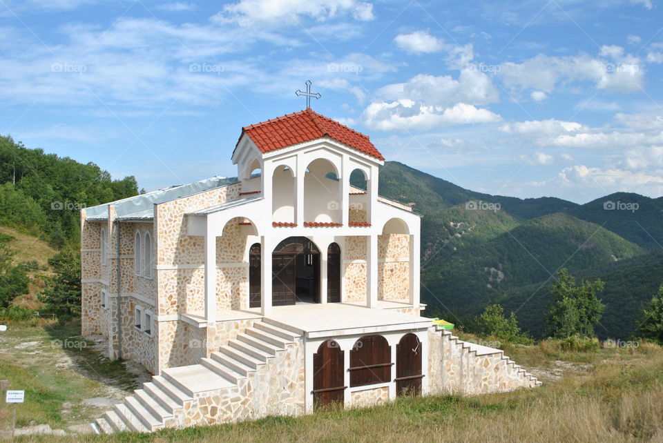 A church in the mountain Rodopa in Bulgaria