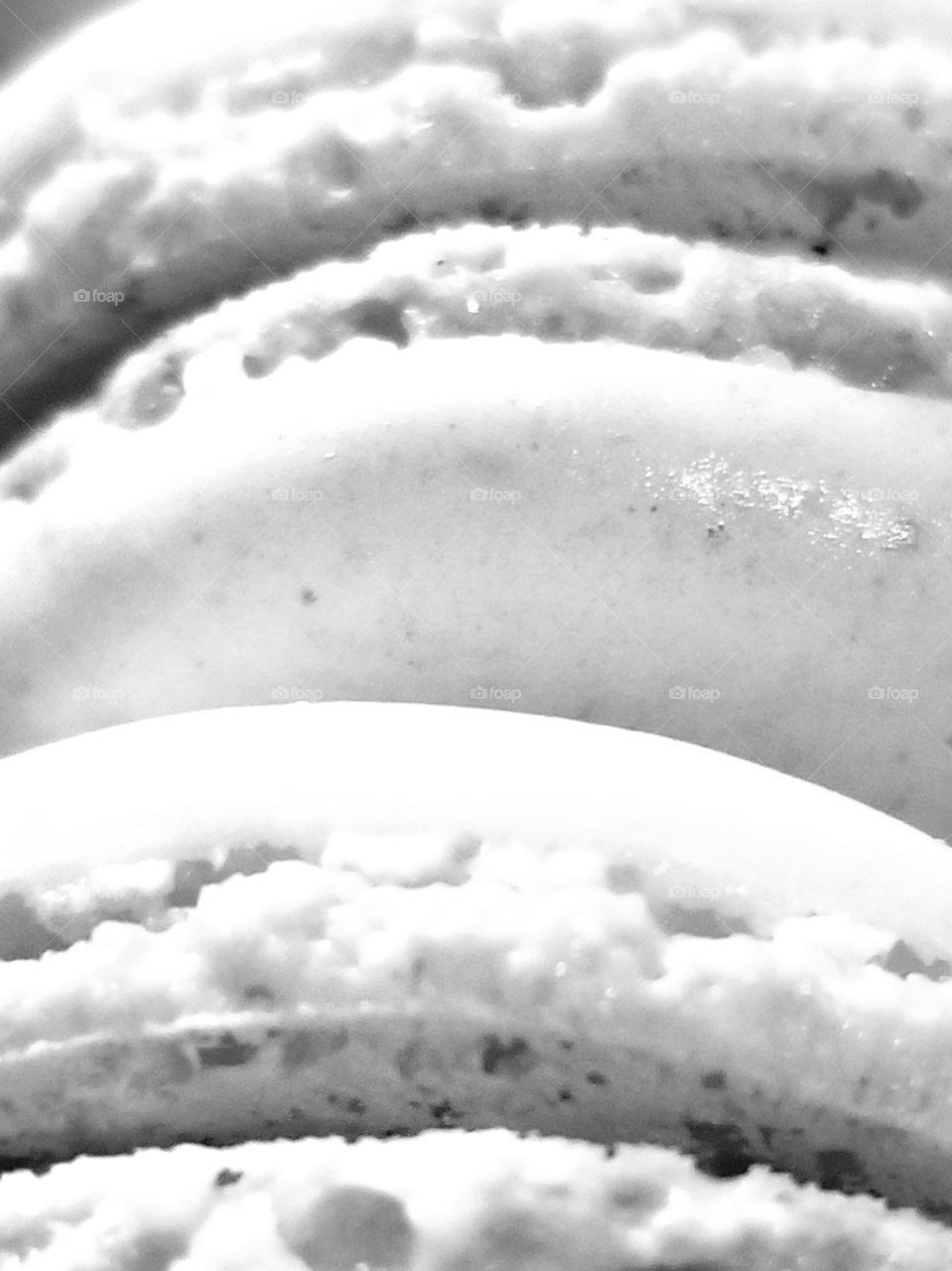 vanilla macarons in b&w