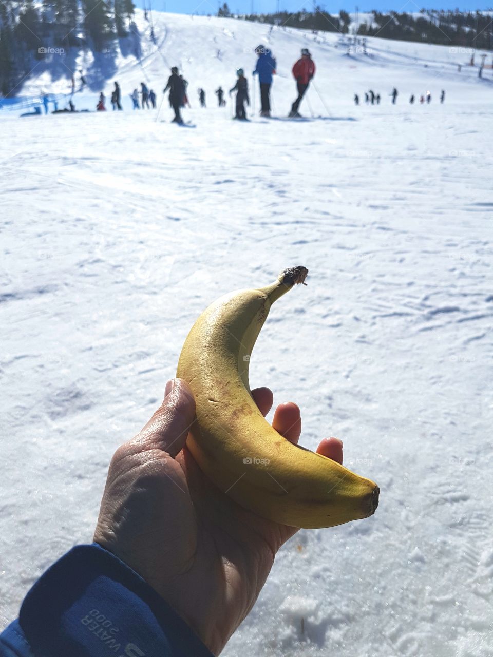 holding banana