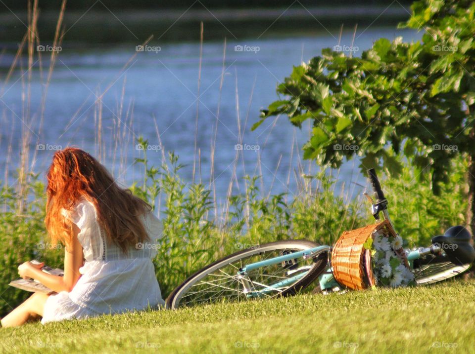 lady and her bicycle