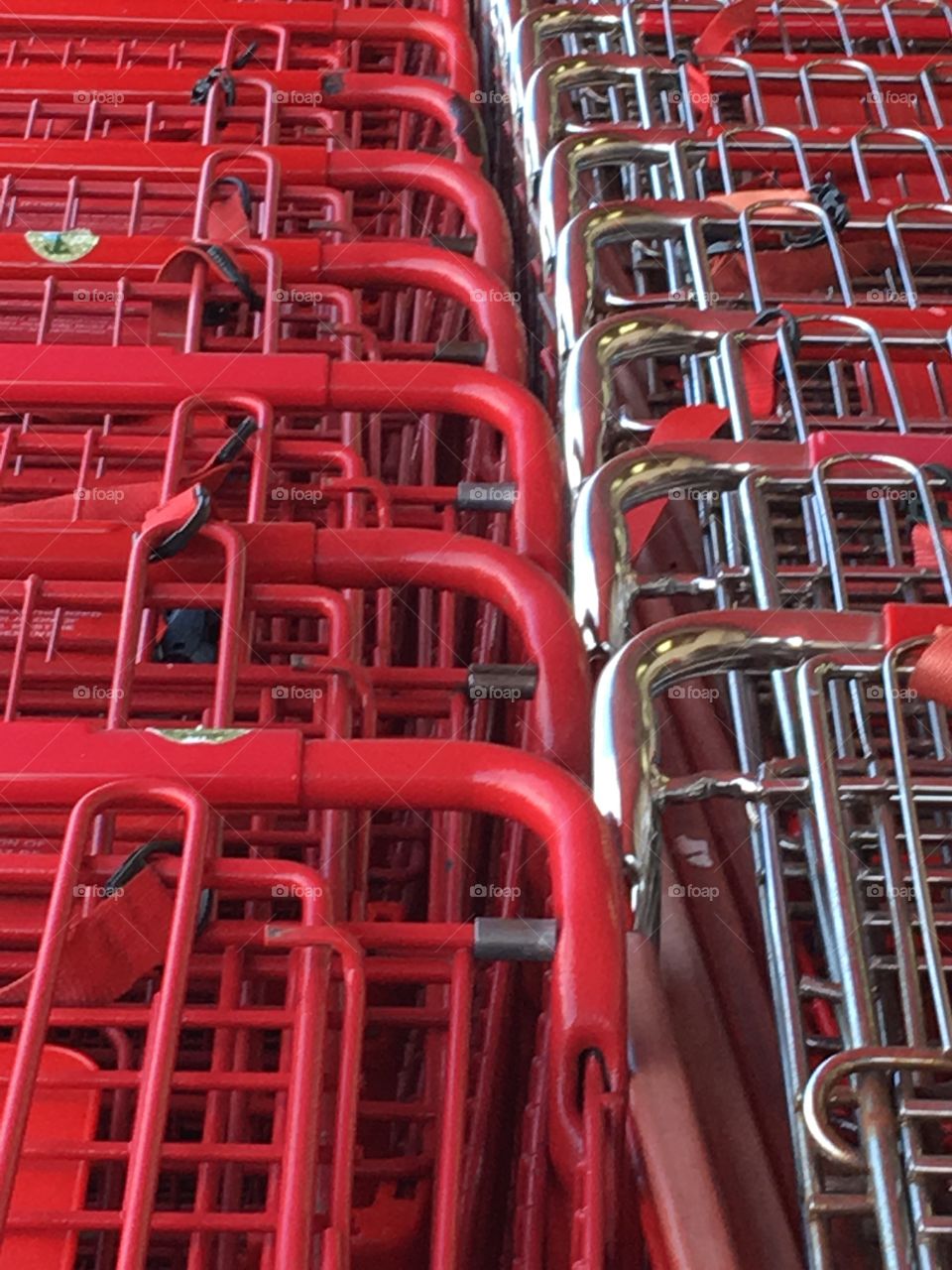 Two row of shopping carts