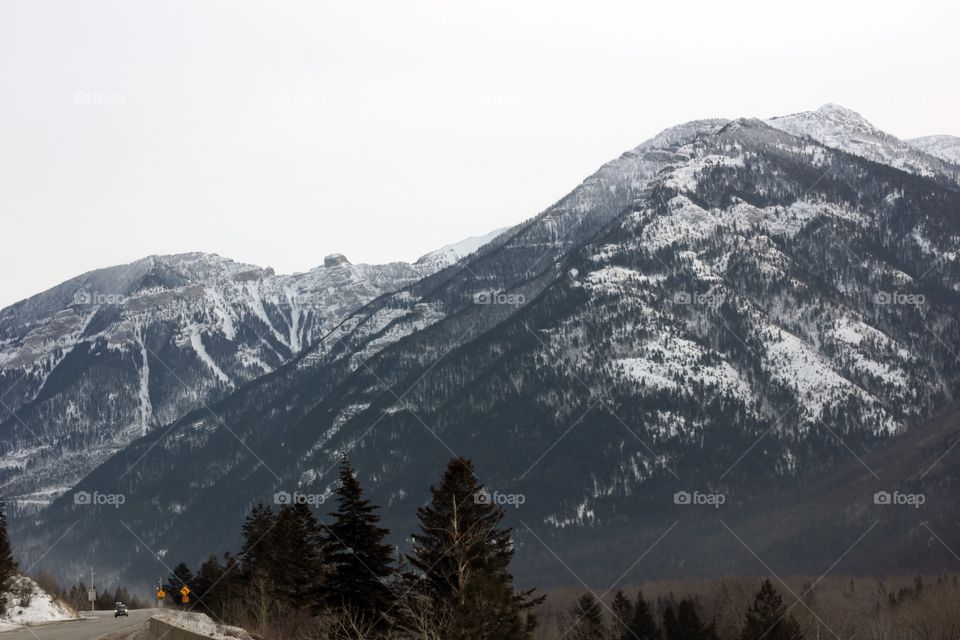 Mountain range heading into BC.