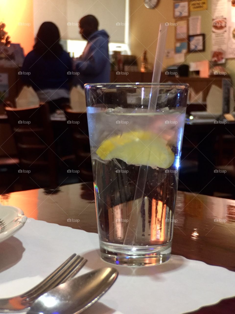 Water with Lemon at Restaurant 