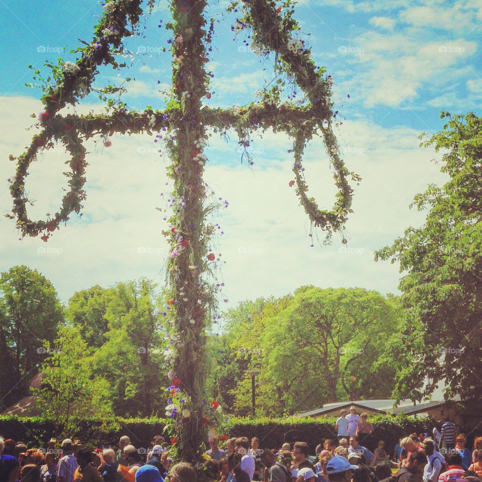 Midsommarafton i folketspark 