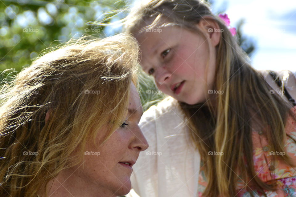 Mother and daughter . Love between mother and Beautiful daughter 