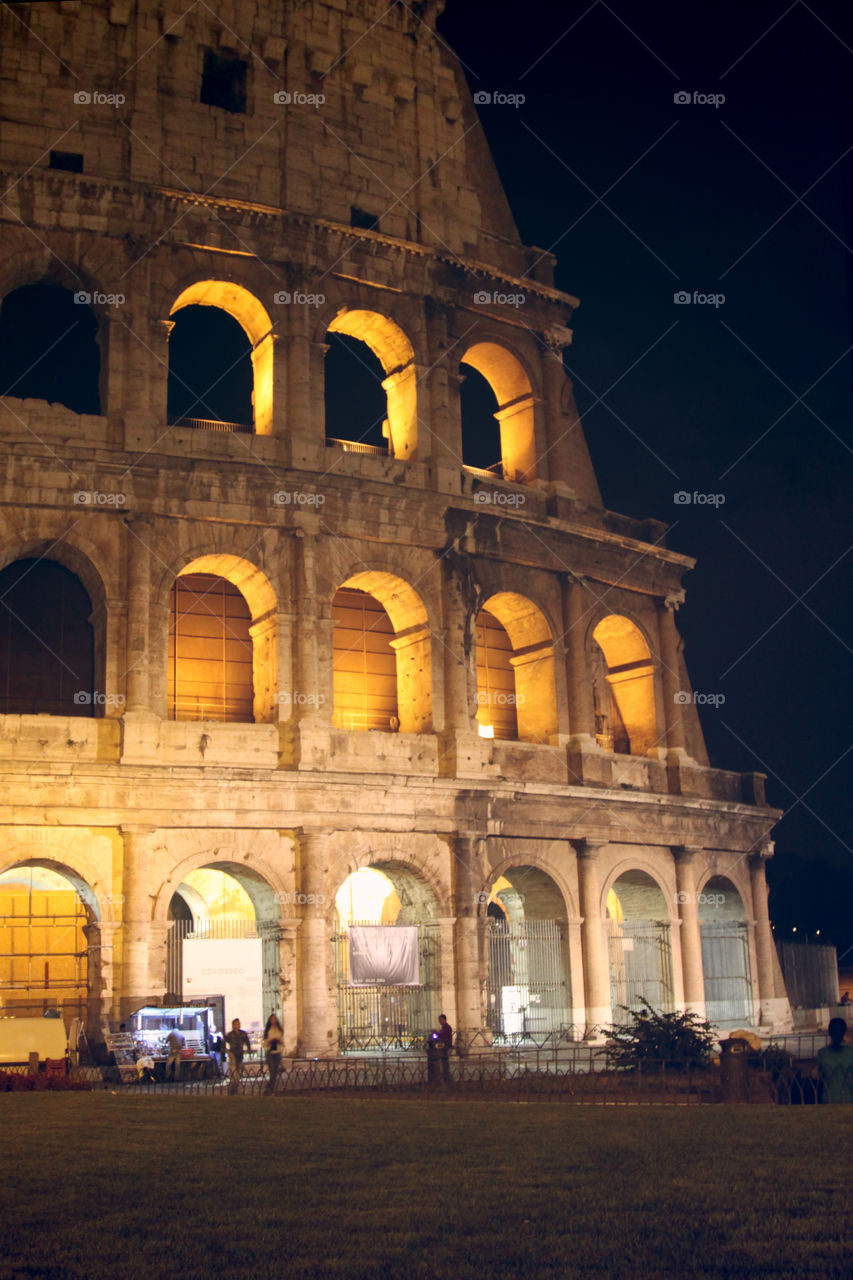 Colosseum in Rome at night, Italy