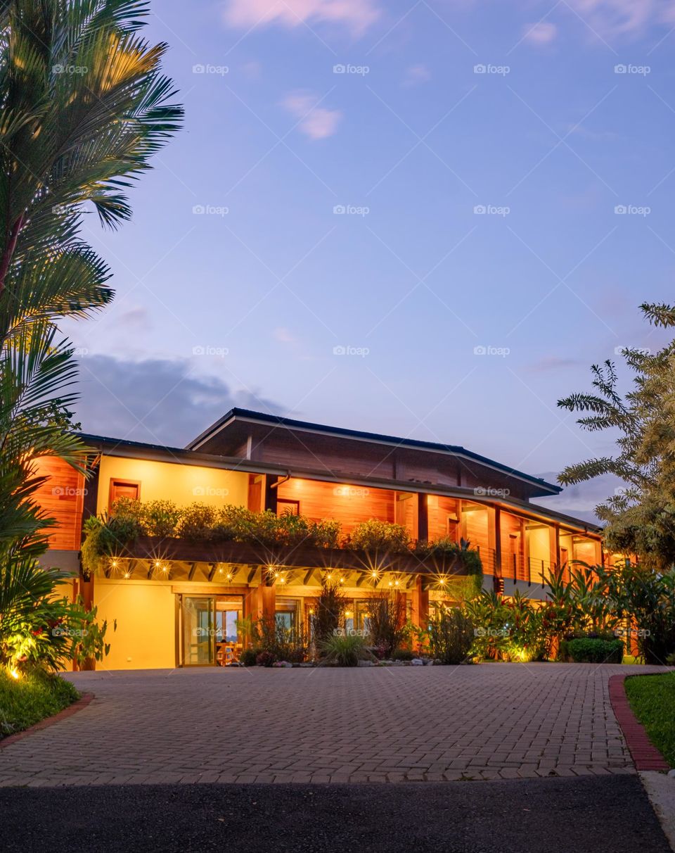 Blue hour in the resort