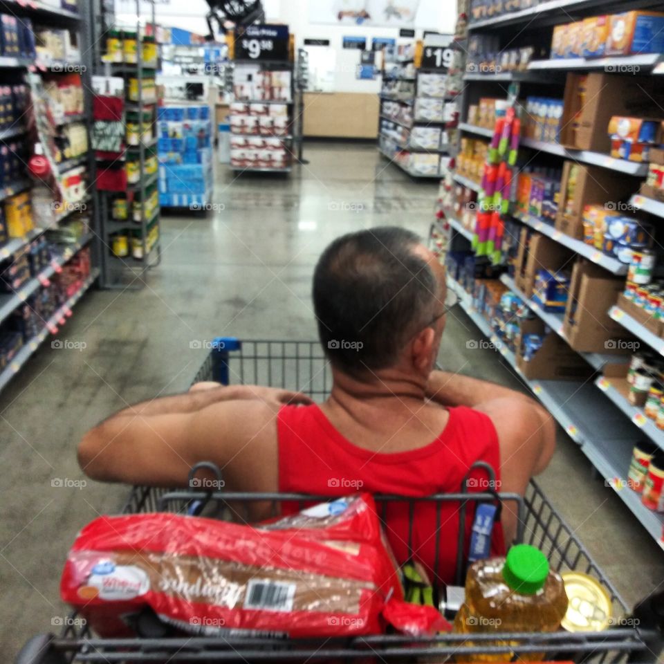 husband in cart