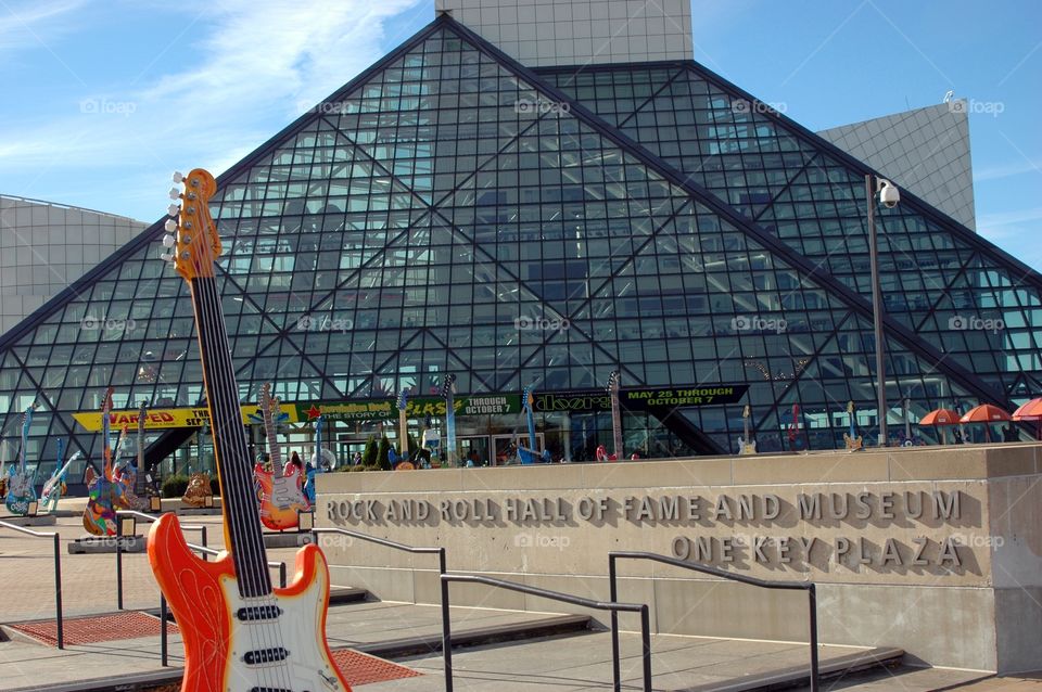 The rock and roll hall of fame in Cleveland,Ohio