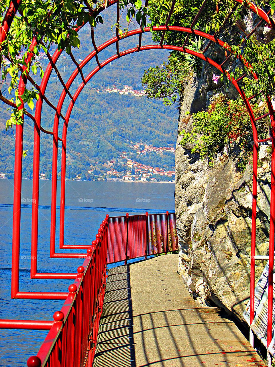 Walk to lakefront in Varenna lake Como
